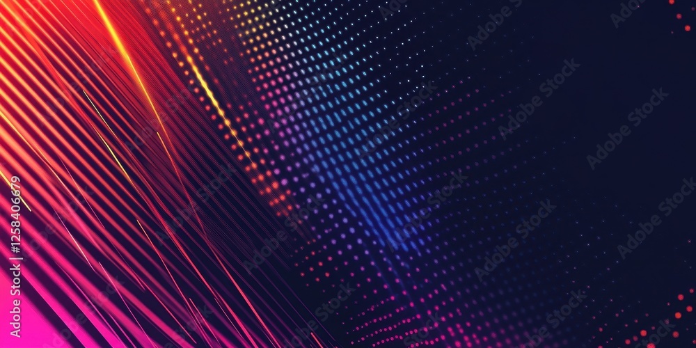 Poster dynamic spectrum, abstract dots and lines for digital presentation