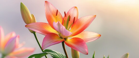 Stunning Sunrise Lily Blossom in Vibrant Colors.