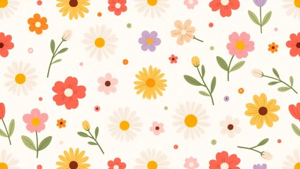 An idyllic scene of blossoming flowers