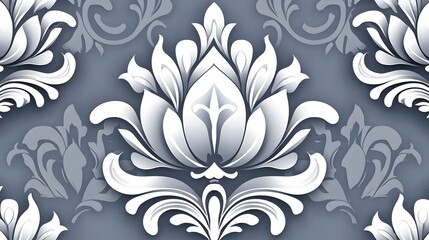 Fototapeta premium Elegant Floral Pattern Design with Subtle Gray Background