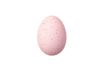 Pink speckled egg on a plain background