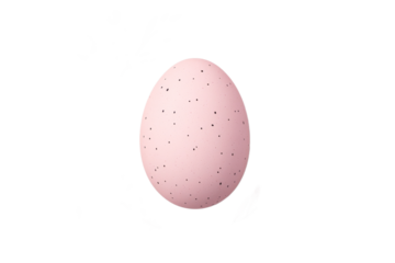 Pink speckled egg on a plain background