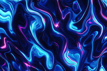 Electric blue neon waves, pulsing in a futuristic and high-tech pattern. The glowing curves create a striking visual effect, perfect for digital art.