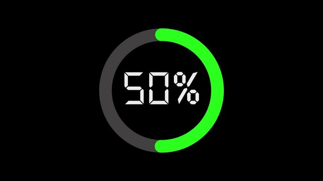 Thin line loading animation, LED, Green circle loding animation on a white background. 4k video