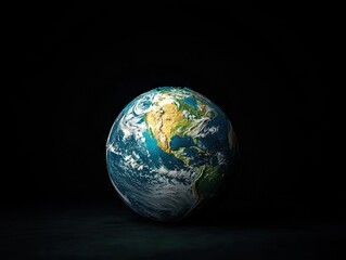 Fototapeta premium Global earth sphere natural environment 3d model atmospheric lighting artistic perspective planetary concept