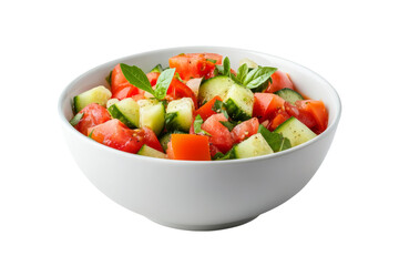 Fresh vegetable salad with tomatoes and cucumbers