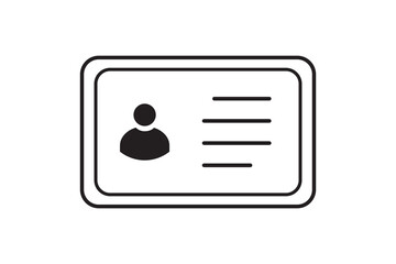 ID Card icon. Employee clerk card, driver license, Identification card, staff identification card symbol. Design for website and mobile app.