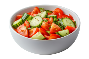 Fresh vegetable salad with cucumbers and tomatoes