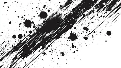 A black and white image of a splatter of paint. Black and white halftone texture background vector illustration. Pop art. Cartoon. Modern. Retro.