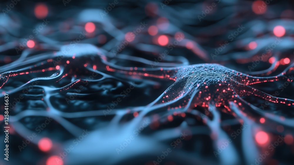 Aufkleber abstract neuron network microscopic view