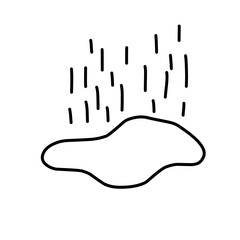 line illustration of rain puddles