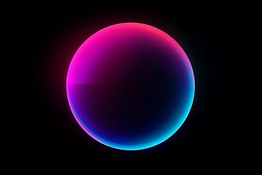 Soft gradient lens flare in neon colors over a black background, creating a subtle and stylish abstract effect. - Powered by Adobe