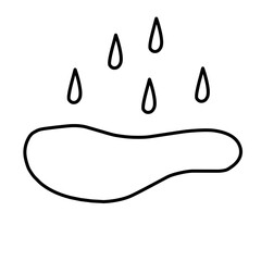 line illustration of rain puddles