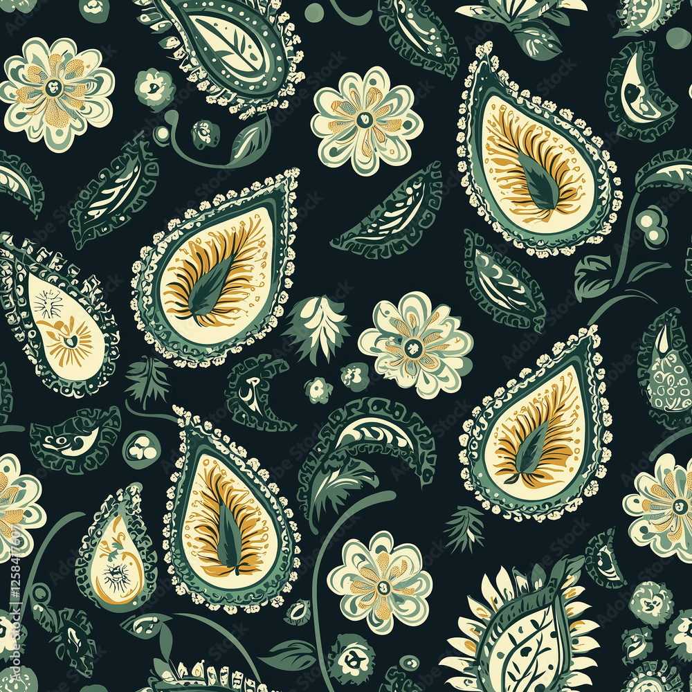 Poster modern indian motifs classy and minimalist seamless pattern design for luxurious interiors in elegan