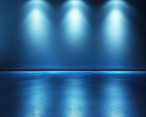 Obraz premium Illuminated blue stage background design.