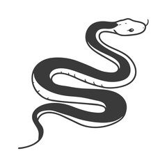  A coiled snake one line drawing on white isolated background ,Vector illustration,Icon