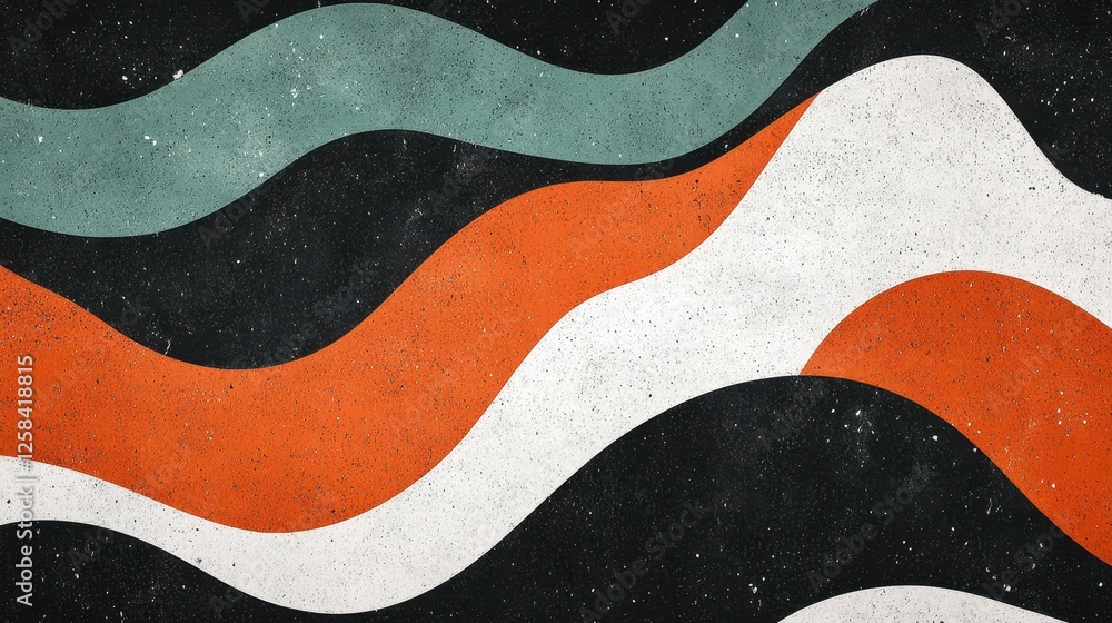Poster elegant flowing forms abstract art with textured overlay effect