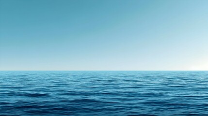 Calm Ocean Surface Under Blue Sky