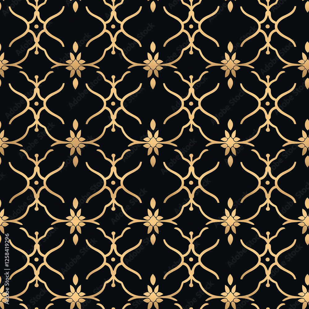 Poster elegant indian motifs a modern classy seamless pattern design for luxurious minimalist spaces
