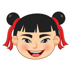 Asian Chinese Girl On White Background