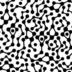 Abstract seamless pattern with metaball dots or molecule