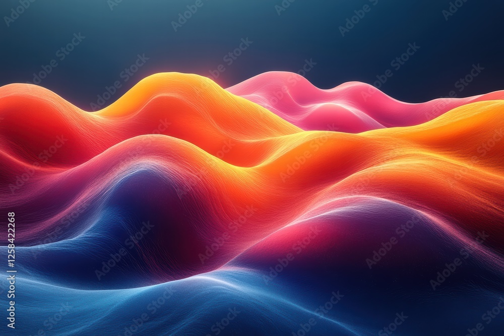 Aufkleber colorful abstract waves create dynamic visual flow for promotional uses