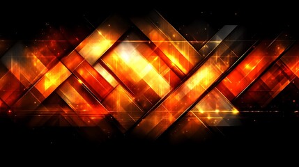 Abstract Orange and Black Geometric Design
