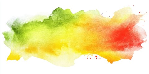 Obraz premium Vibrant abstract watercolor splash in green, yellow, and red hues