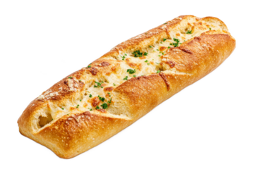 Baked garlic bread with herbs and cheese topping