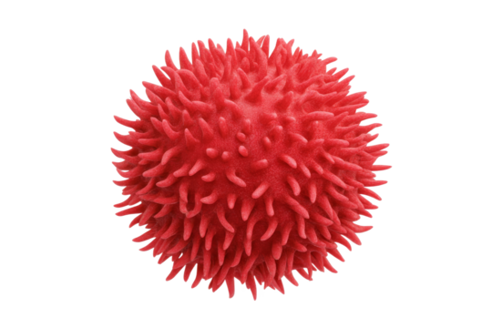 Vibrant red spherical microstructure