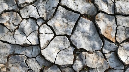 Fototapeta premium Close-up of Cracked Dry Earth, Stone Texture Background