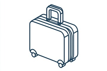 Fototapeta premium 3D line icon representing luggage as a symbol for travel and storage on white background.