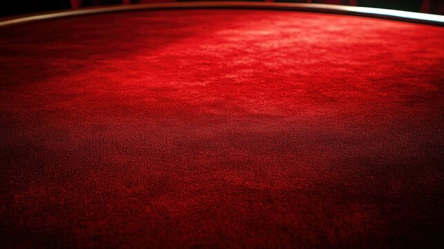 Close-up of a rich red felt surface, possibly a table top.