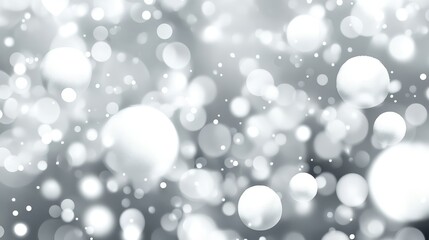 Elegant silver bokeh background with sparkling light effects