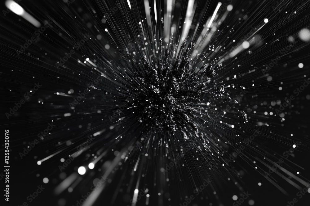 Poster a burst of light in monochrome image