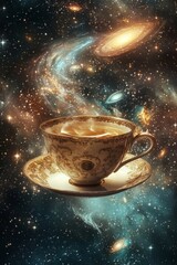 Enchanted afternoon tea in a cosmic cafe
