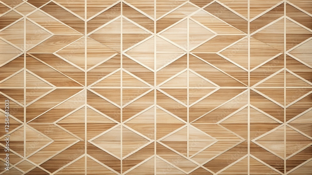 Leinwandbilder abstract geometric wooden paneling design with interlocking triangles and subtle light and shadow ef
