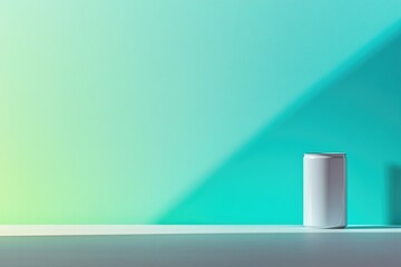 Minimalist design features cylindrical objects against vibrant g