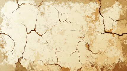 Obraz premium Cracked, textured, beige, grunge background.