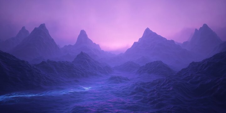 Purple Mountainscapes with Glittering Details