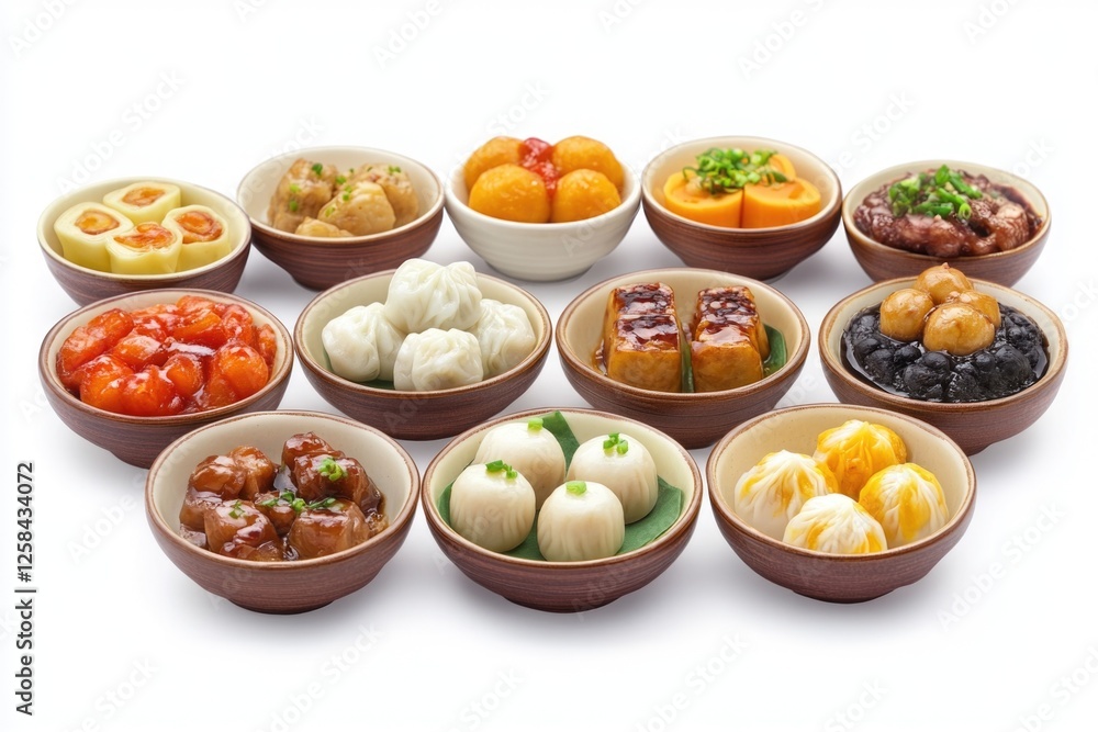Leinwandbilder a collection of small bowls filled with different types of food, ideal for use in articles about mea