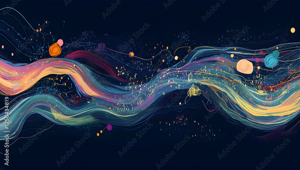 Aufkleber a digital art representation of an ai data stream