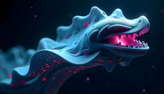 Futuristic Fluid Design Showcasing Bright Neon Glows and Dynamic Motion