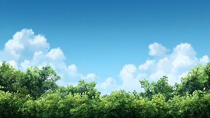 Fototapeta premium Pixelated Forest Landscape Under Sunny Blue Sky