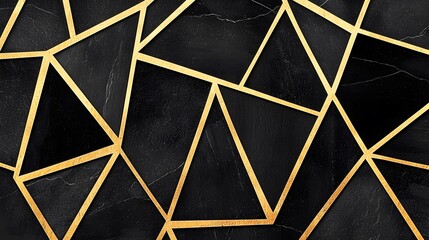 Modern Black and Gold Geometric Background with Abstract Design