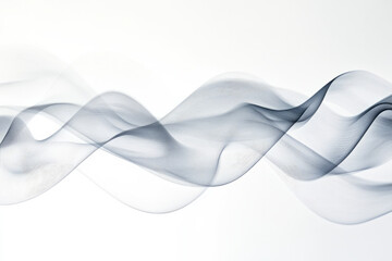 Fototapeta premium Soft, mist-like smoky trails in gray and white, forming delicate waves that blend seamlessly into the background.