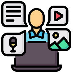 content creation vector filled outline icon