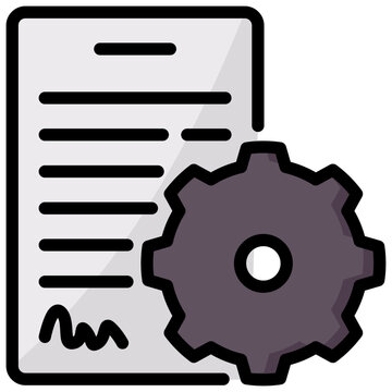 signed document gear icon clip art preview