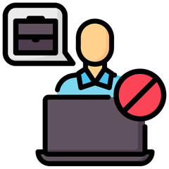 no job vector filled outline icon