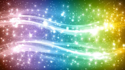Obraz premium Colorful Abstract Background with Glittering Stars and Light Trails